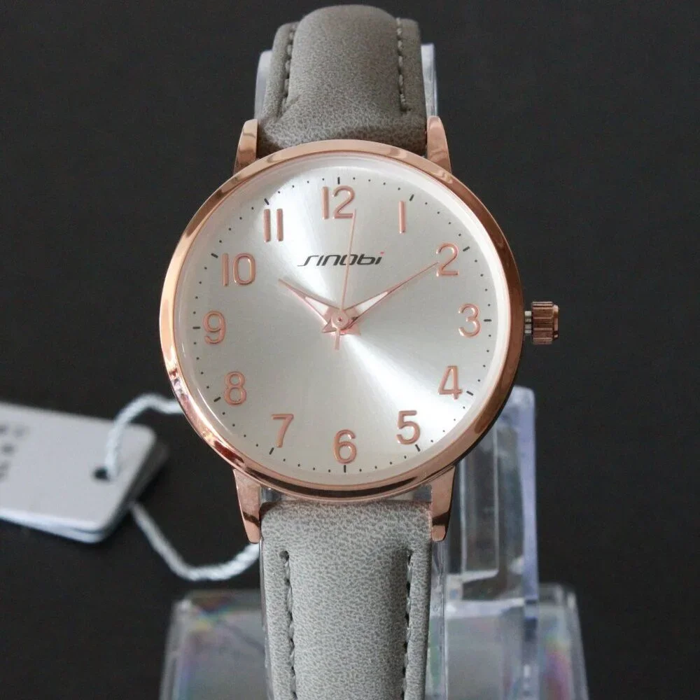 Ladies Easy Reader Dress Watch Silver Sunburst Dial Rose Gold-toned Case 30mm